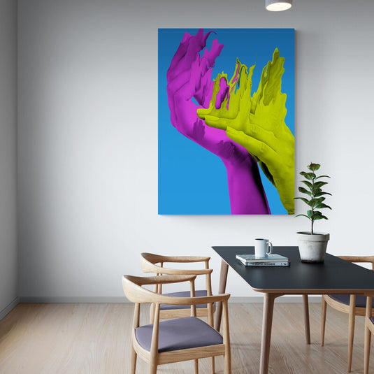 Arte abstracto con pintura neón y contraste de colores