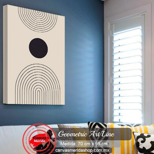 "Composición minimalista en blanco y negro con círculos concéntricos y óvalo central"