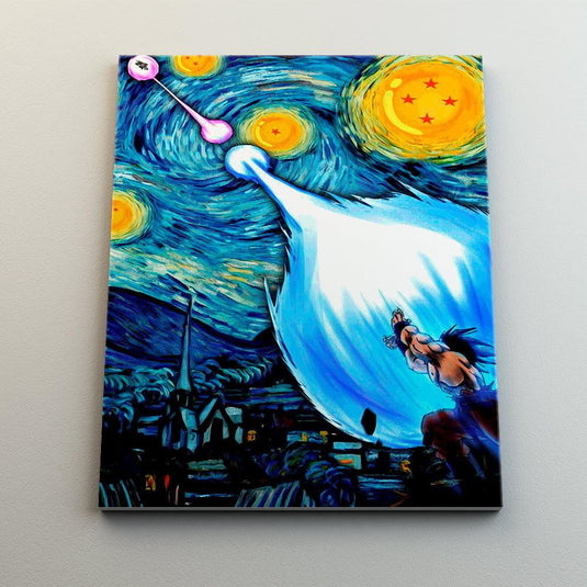 Goku Kame Hame Ha (Van Gogh) - Canvas Mérida Fine Print Art