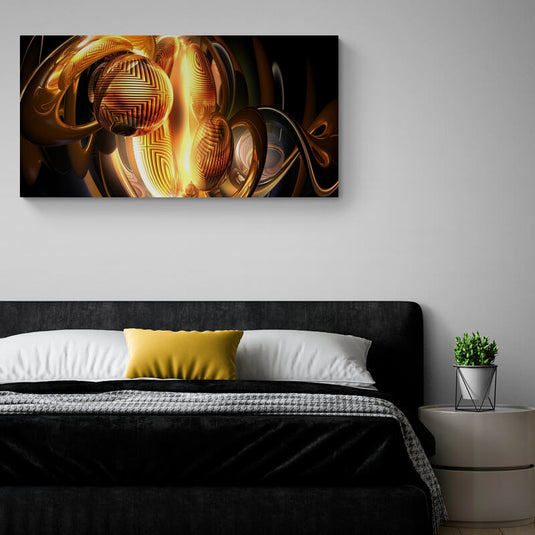 Esferas Doradas Abstractas en Movimiento