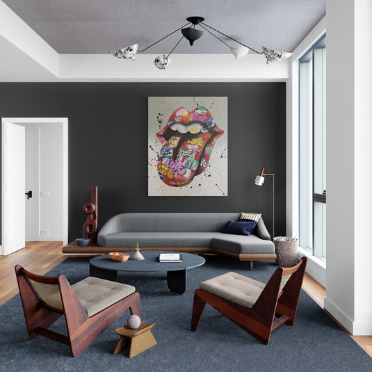 Graffiti Lips - Canvas Mérida Fine Print Art