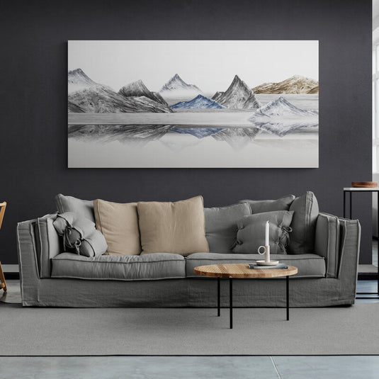 Gray and Blue Mountains (Apaisado) - Canvas Mérida Fine Print Art