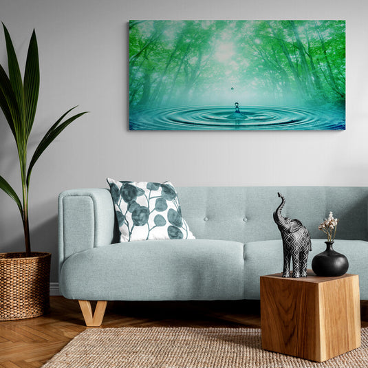 Cuadro_Decorativo_Laguna_Gota_Cayendo_Movimiento_Agua_Arboles_Grandes_Hojas_Verdes