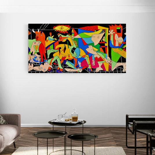 Guernica Picasso reinterpretación colorida cubismo