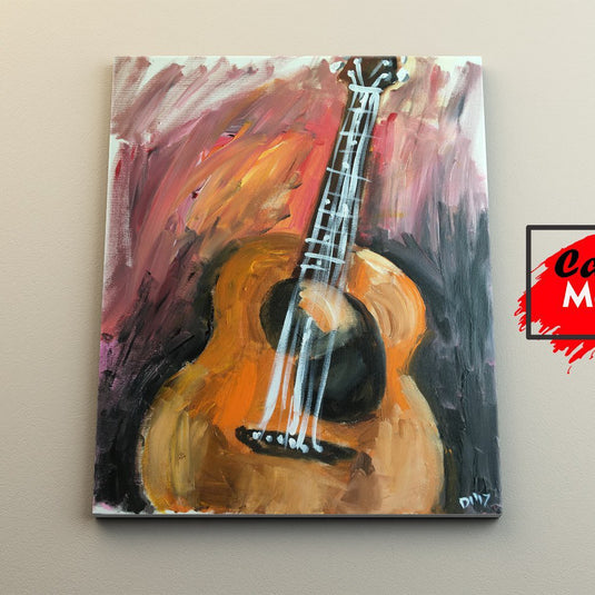 Guitarra Acústica Número Tres - Canvas Mérida Fine Print Art