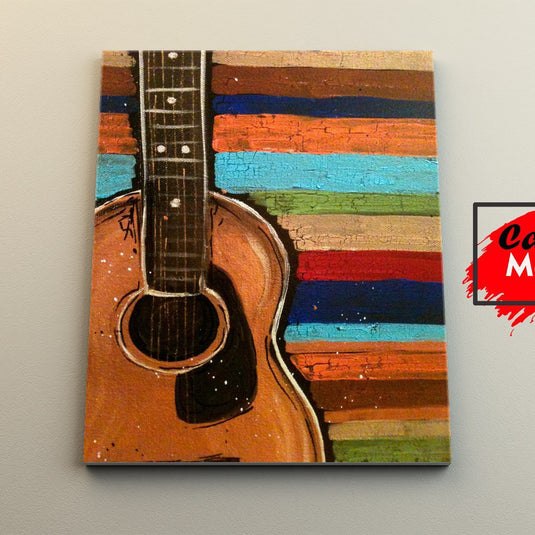 Guitarra y Lineas - Canvas Mérida Fine Print Art