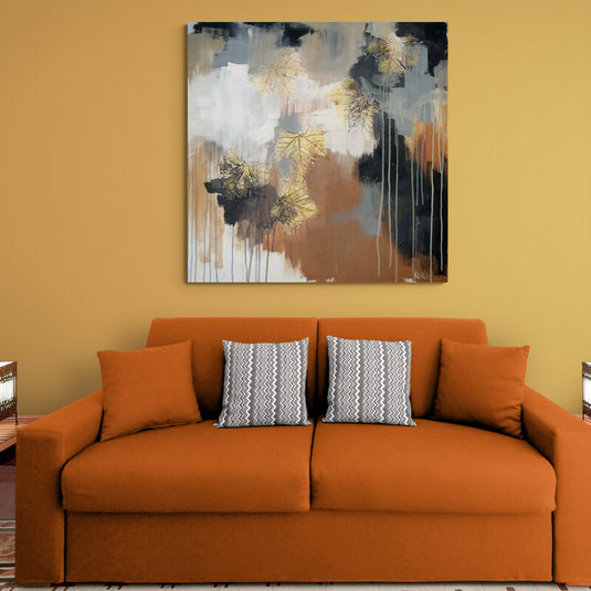 Abstracto hojas doradas neutro moderno