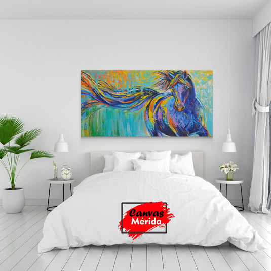 Lienzo de caballo en colores vibrantes