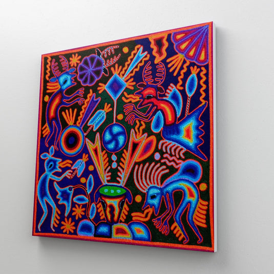 Huichol Art - Canvas Mérida Fine Print Art