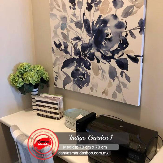 Indigo Garden 1 - Canvas Mérida Fine Print Art