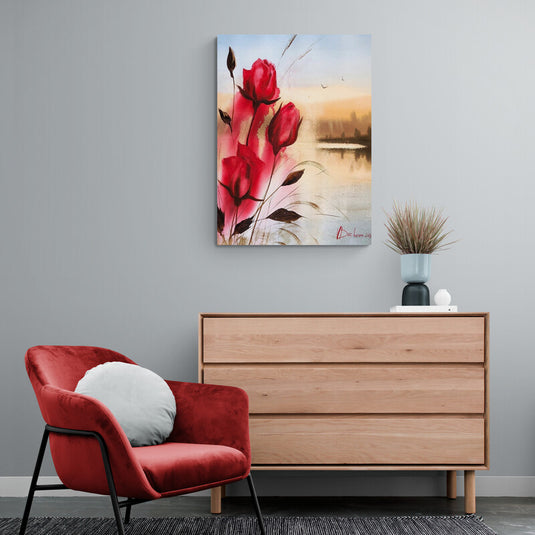 Rosas rojas al amanecer