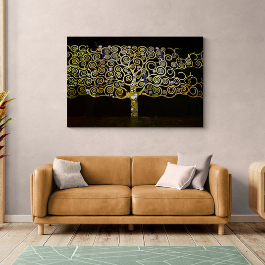 Cuadro_Decorativo_Árbol_de_la_Vida_Amarillo_sobre_Fondo_Negro_Diseño_Abstracto_con_Ramas_en_Forma_de_Círculos