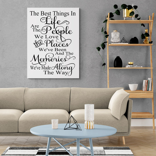 Cuadro decorativo con frase inspiradora en tipografía artística en blanco y negro, diseño minimalista ideal para decoración de interiores como sala, estudio u oficina con estilo moderno y emotivo.
