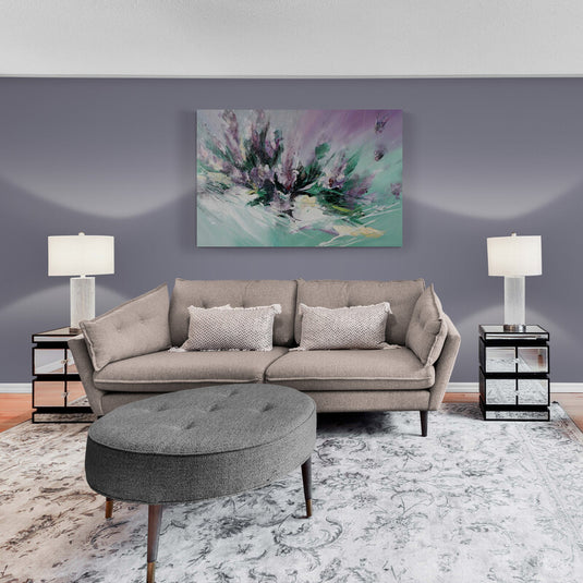 Pintura abstracta de explosión floral