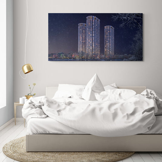 Light Buildings - Canvas Mérida Fine Print Art