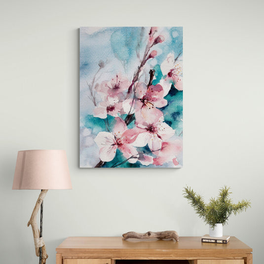 Acuarela de flores de cerezo