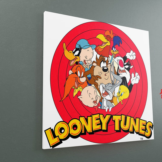 Personajes clásicos de Looney Tunes en lienzo colorido