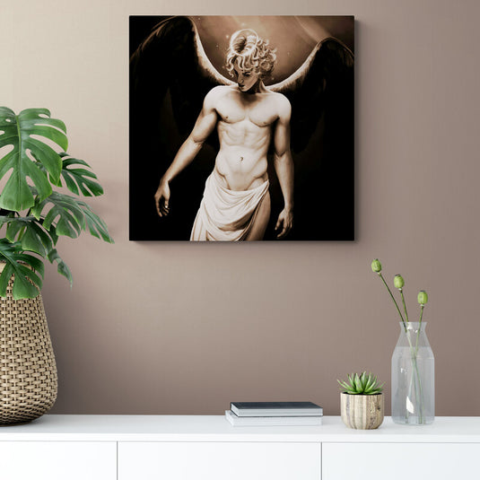 Lucifer As An Angel Sepia - Canvas Mérida Fine Print Art