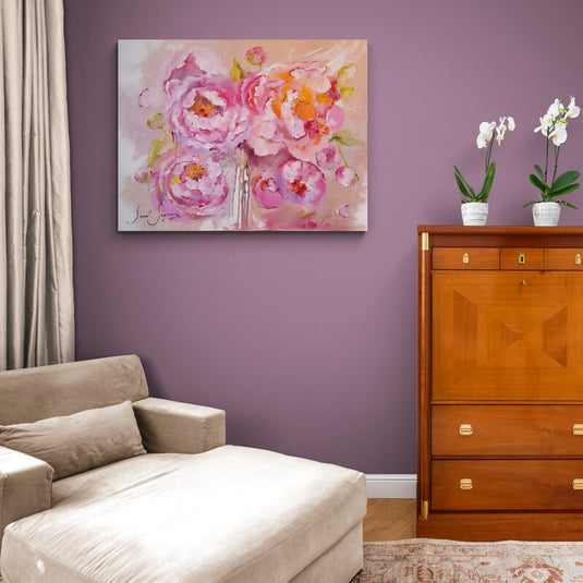 Pintura de rosas en tonos pastel