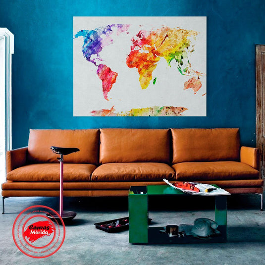 Mapa Mundi - Canvas Mérida Fine Print Art