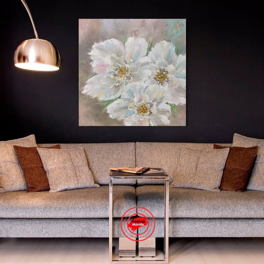 Flores blancas con fondo suave