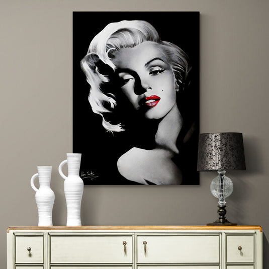 Marilyn Monroe Red Lips - Canvas Mérida Fine Print Art
