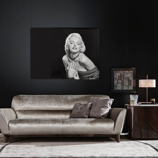 Marilyn Monroe (Blanco y Negro) - Canvas Mérida Fine Print Art