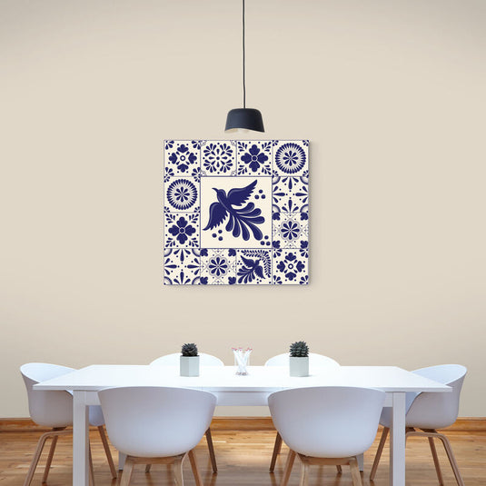 Mexican Talavera The Bird - Canvas Mérida Fine Print Art
