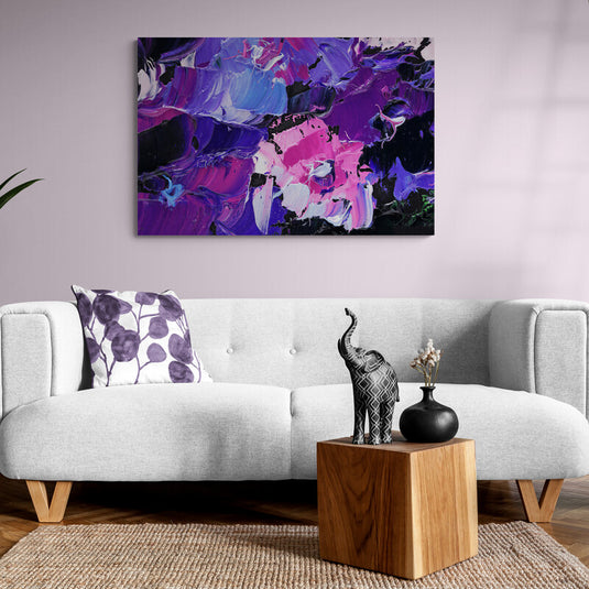 Arte abstracto en púrpura y rosa