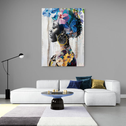 Mujer africana acuarela - Canvas Mérida Fine Print Art
