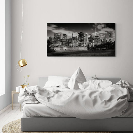 Modern City Black Lights - Canvas Mérida Fine Print Art