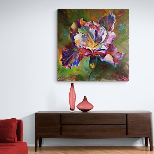 Pintura de flor en colores vibrantes