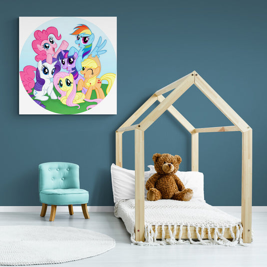 Cuadro decorativo infantil de My Little Pony – arte colorido para habitación de niñas o cuarto de juegos