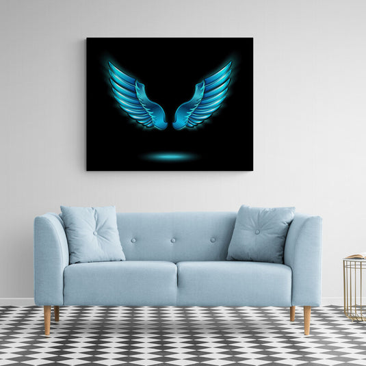 Neon Blue Wings - Canvas Mérida Fine Print Art