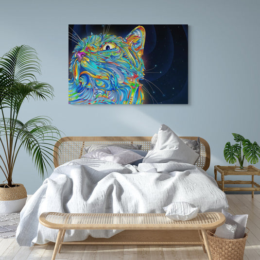 Night Cat - Canvas Mérida Fine Print Art