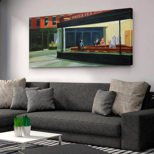 Nighthawks Hopper pintura diner noche ciudad