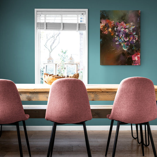 Pintura Abstracta de Flores Vibrantes