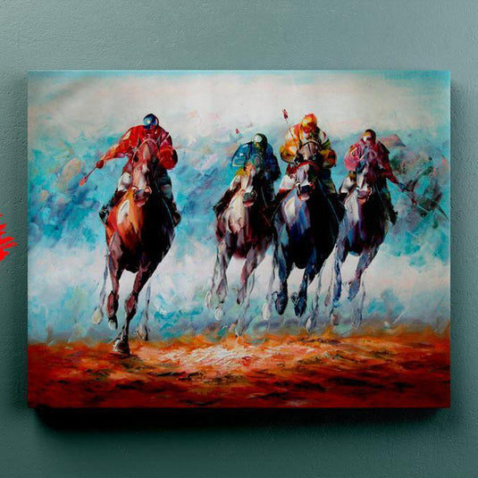 Carrera de caballos vibrante