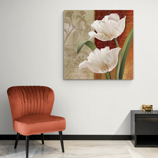 Tulipanes Blancos con Fondo Vintage