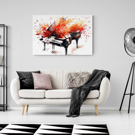 Piano Watercolor - Canvas Mérida Fine Print Art