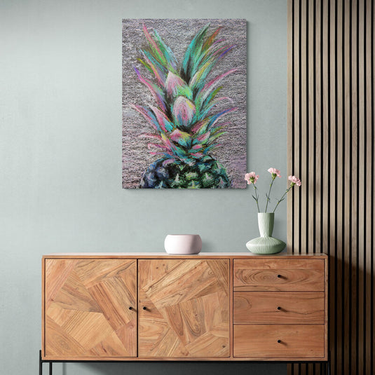 Cuadro moderno de piña con colores vibrantes