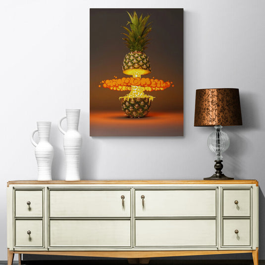 Pineapple on Fire - Canvas Mérida Fine Print Art