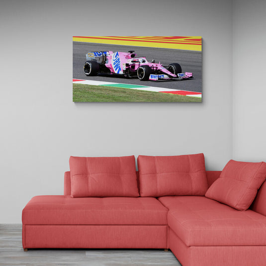 Pink Car Formula 1 - Canvas Mérida Fine Print Art