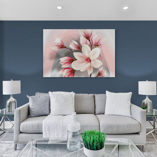 Magnolias rosadas con brillo etéreo