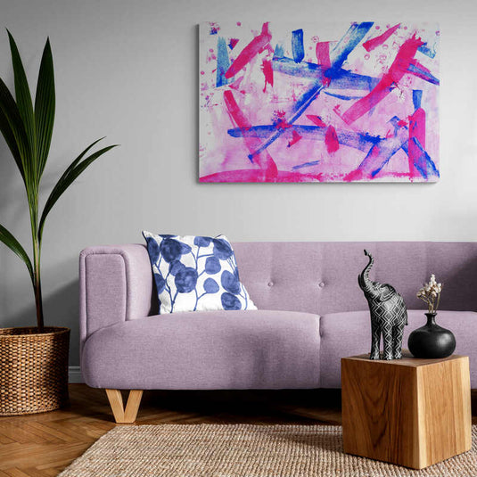 Pink & Blue Abstracto - Canvas Mérida Fine Print Art
