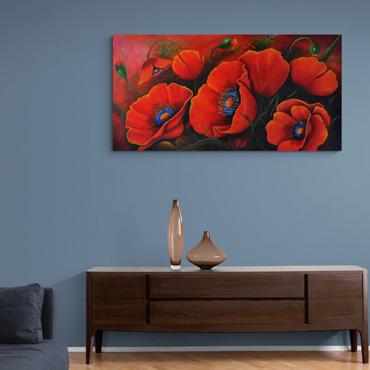 Amapolas rojas en primer plano