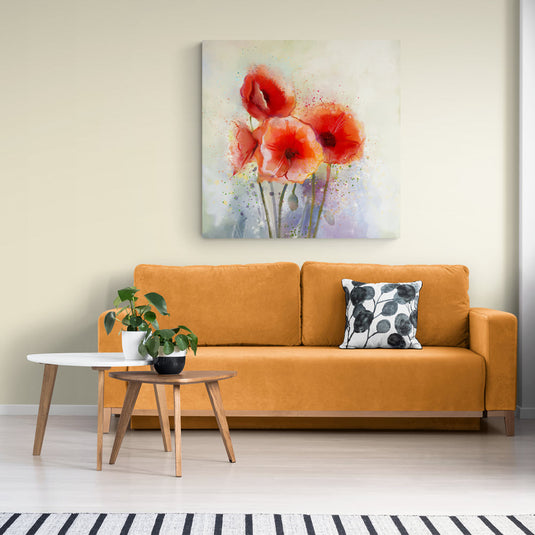 Ramillete de amapolas en acuarela