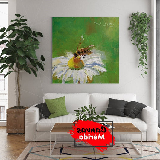 Cuadro de abeja en margarita
