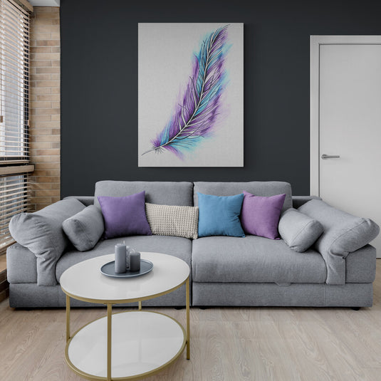 Purple Feather - Canvas Mérida Fine Print Art