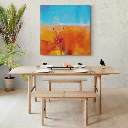 Paisaje abstracto con flores coloridas